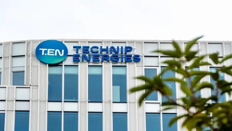 Technip Energies headquarters building exterior with company logo signage