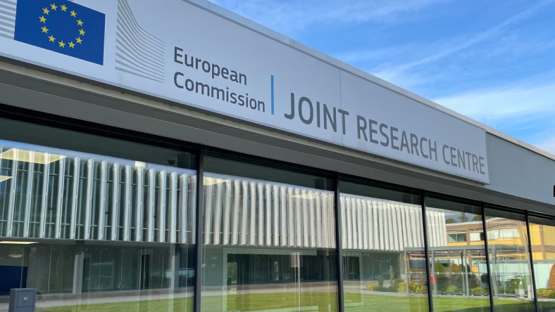 European Commission Joint Research Centre building exterior with signage.